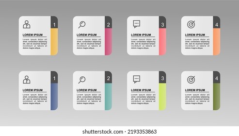 infographic square paper index vector with data template suitable for all kinds of designs