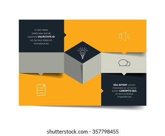 Infographic square tab, chart. Polygonal design.