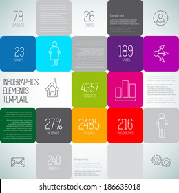 Infographic squares background design illustration, steps template with place for your content