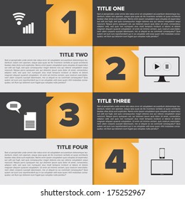Infographic squares template with place for custom content. Vector EPS 10.