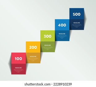 Infografische Treppe Schritt Business Vektordesign Vorlage, Diagramm, Diagramm, Karte, Zeitleiste.