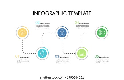Ilustración de concepto de plantilla de diseño de hito de inicio de infografía