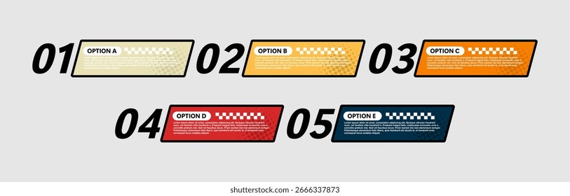 Infographic step 5 option for template information business step. vector template eps 