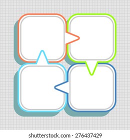 Infographic step by step template. 4 parts, processes, steps, element. Abstract vector background.