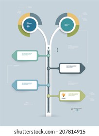 Infographic step by step timeline template.Vector design template can be used for workflow layout, diagram, number options, web design