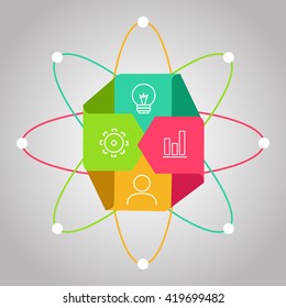 Infographic step by step. Universal abstract element of chart, graph, diagram with 4 steps, options, parts, processes, Vector business template for presentation and training.