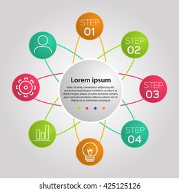 infographic step by step. Universal abstract element of chart, graph, diagram with 4 steps, options, parts, processes, Vector business template for presentation and training.