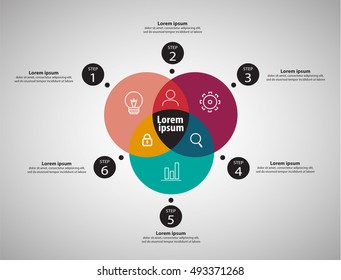 Infographic step by step. Universal abstract element of chart, graph, diagram with 4 steps, options, parts, processes, Vector business template for presentation and training.