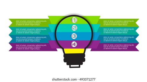 Infographic step by step. Universal abstract element of chart, graph, diagram with 4 steps, options, parts, processes, Vector business template for presentation and training.