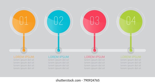 Infographic step by step. Universal abstract element of chart, graph, diagram with 4 steps, options, parts, processes.