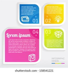 Infographic step by step vector minimal design template.