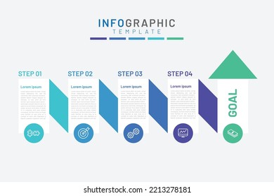 Infographic step element to goal