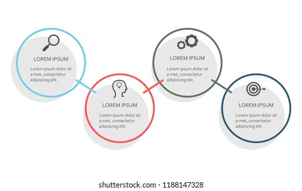 Infographic step elements isolated on white background. Modern infographic step elements for web site, brochure, poster, placard, and banner. Creative business concept, vector illustration