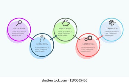 Infographic step elements isolated on gray background. Modern infographic step elements for web site, brochure, label, poster, placard, and banner. Creative business concept, vector illustration