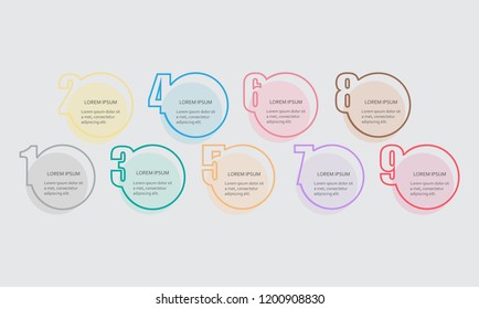 Infographic step elements isolated on gray background. Modern infographic step elements for web site, brochure, label, poster, placard, and banner. Creative business concept, vector illustration