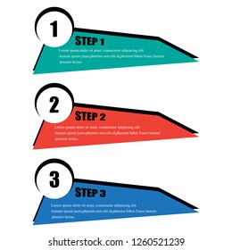 Infographic step elements isolated on white background. Modern flat infographic step elements for web site, brochure, label, poster, placard, and banner. Creative business concept, vector illustration