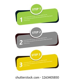 Infographic step elements isolated on white background. Modern flat infographic step elements for web site, brochure, label, poster, placard, and banner. Creative business concept, vector illustration