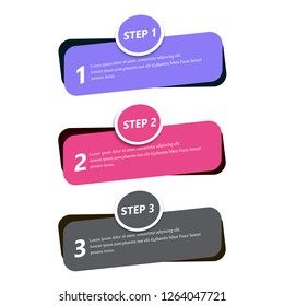 Infographic step elements isolated on white background. Modern flat infographic step elements for web site, brochure, label, poster, placard, and banner. Creative business concept, vector illustration