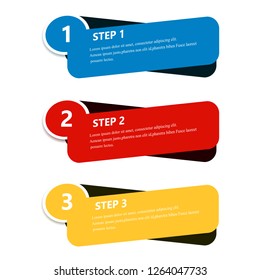 Infographic step elements isolated on white background. Modern flat infographic step elements for web site, brochure, label, poster, placard, and banner. Creative business concept, vector illustration