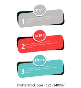 Infographic step elements isolated on white background. Modern flat infographic step elements for web site, brochure, label, poster, placard, and banner. Creative business concept, vector illustration