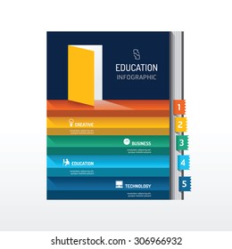 Infographic step on book shape idea. Vector illustration. success concept.can be used for layout, banner and web design.
