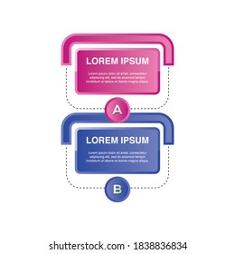 infographic step options banners and letters a, b, design template vector illustration