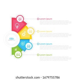 Infographic with step and options template