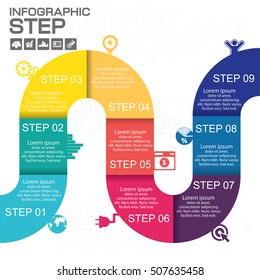 Infographic step for success business concept vector