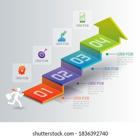 Infographic step up. vector illustration concept. 
