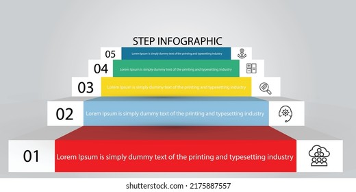 Infographic step vector Template Process concept Step for strategy or education learning system