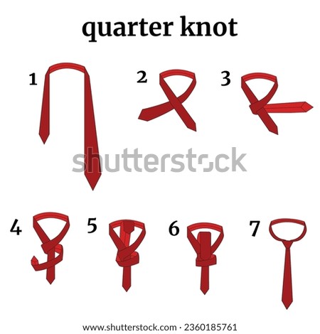 Infographic with a step-by-step way to tie a tie. Vector illustration