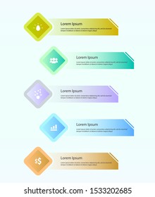 infographic steps for business success. with a modern icon shape design. flat force vector.