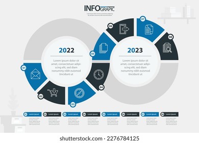 Infographic steps collection flat design. Can be used for workflow layout, diagram, business step options, banner, web design - Vector 
