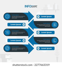 Infographic steps collection flat design. Can be used for workflow layout, diagram, business step options, banner, web design - Vector 