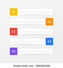 Infographic steps with five options. Business concept. Vector illustration