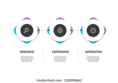 infographic steps for landing or presentation trend vector template