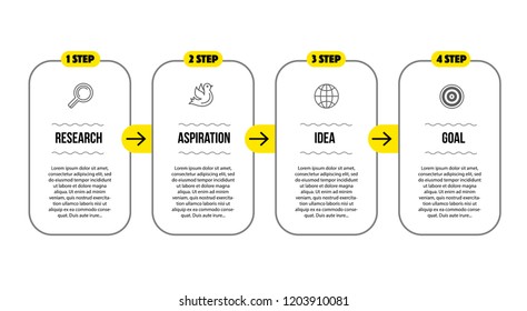 infographic steps for landing or presentation trend vector template