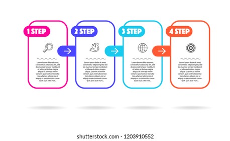 infographic steps for landing or presentation trend vector template