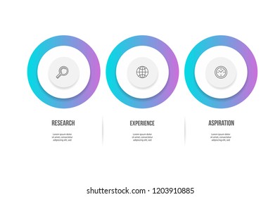 infographic steps for landing or presentation trend vector template