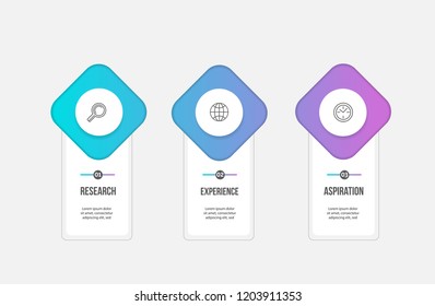 infographic steps for landing or presentation trend vector template