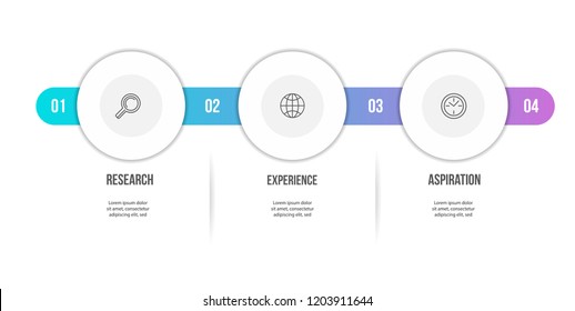 infographic steps for landing or presentation trend vector template