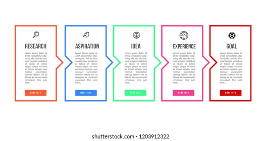 infographic steps for landing or presentation trend vector template