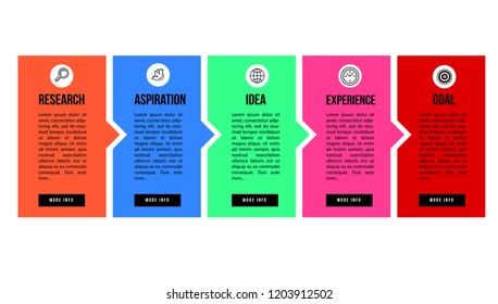 infographic steps for landing or presentation trend vector template