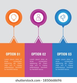 infographic steps light bulb person and megaphone design, Data analysis and information theme Vector illustration