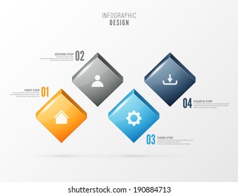 Infographic steps modern design eps10