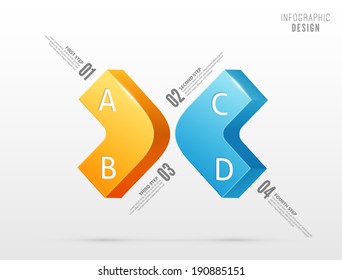 Infographic steps modern desing eps10