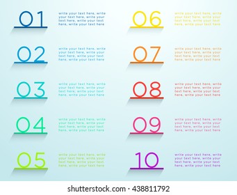 Infographic Steps On Shelves Numbers 1 to 10