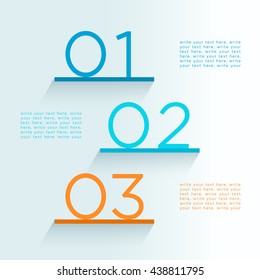 Infographic Steps On Shelves Numbers 1 to 3 Design