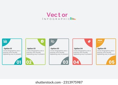 Infographic Steps Presentation Template With Four Square Options, 4 Steps Parts Vector, Banner With Business Icons, And Design Elements.