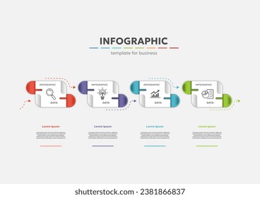 Infografik Steps Template Business.   Darstellung Concept Timeline Diagramm, Vektorgrafik 